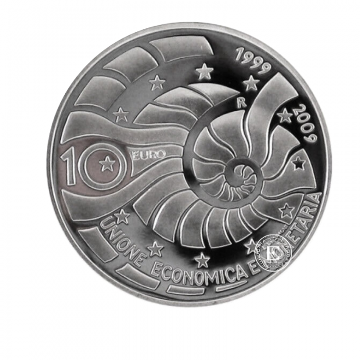 10 Eur (22 g) silbermünze PROOF 10th Anniversary of the Economic and Monetary Union, Saint Marin 2009