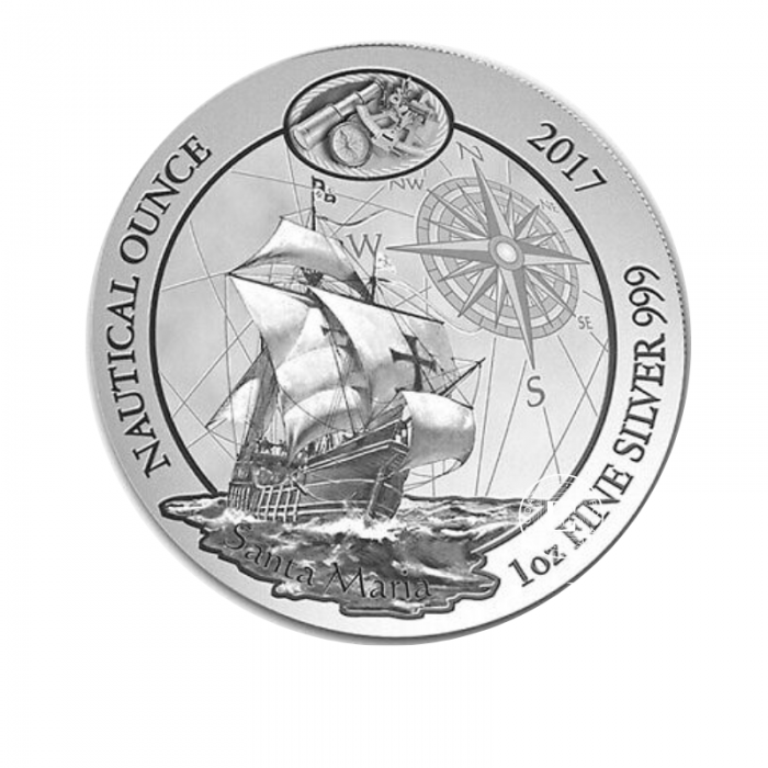 1 oz (31.10 g) sidabrinė moneta Nautical Ounce - Santa Maria, Ruanda 2017