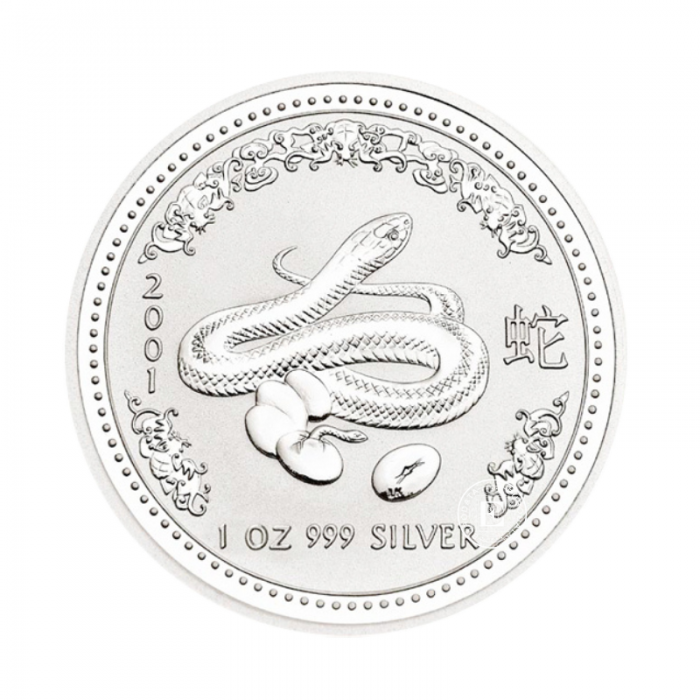 1 oz (31.10 g) pièce d'argent Lunar I - Year of the Snake, Australie 2001