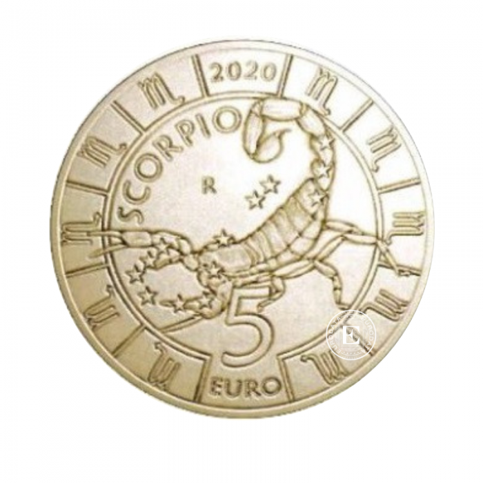 5 Eur coin Zodiac - Scorpio, San Marino 2020