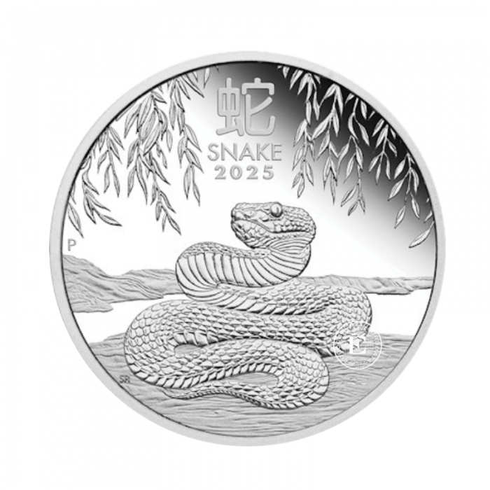 1 oz (31.10 g) pièce PROOF d'argent Lunar III - Year of  snake, Australie 2025 (avec certificat)