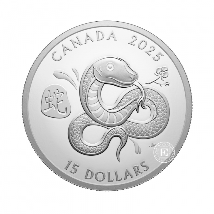 1 oz (31.10 g) pièce d'argent PROOF The Year of Snake, Canada 2025