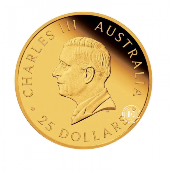 Złota PROOF moneta 7.98 g suweren 125th Anniversary of The Perth Mint, Australia 2024 (z certyfikatem)