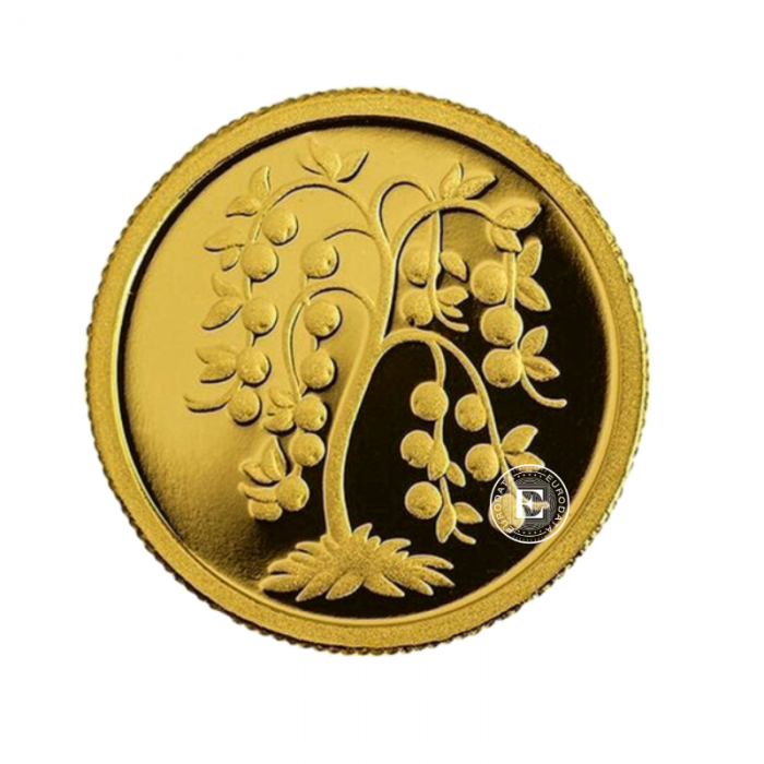 1 lato (1.24 g) auksinė PROOF moneta Auksinė obelys, Latvija 2007