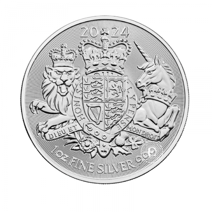 1 oz silver coin The Royal Arms, Great Britain 2024 (tube)