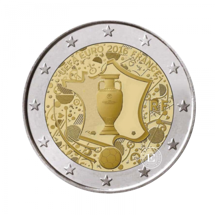 2 Eur Münze Football UEFA, Frankreich 2016