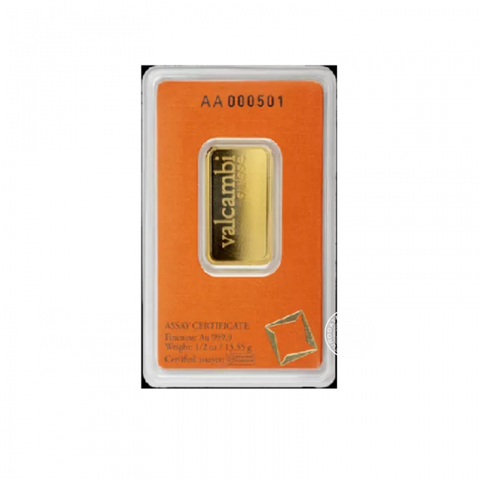 1/2 oz (15.55 g) gold bar of Valcambi 999.9