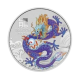 1 oz (31.10 g) srebrna  kolorowa moneta Lunar III -  Dragon, Australia 2024 (fioletowa)