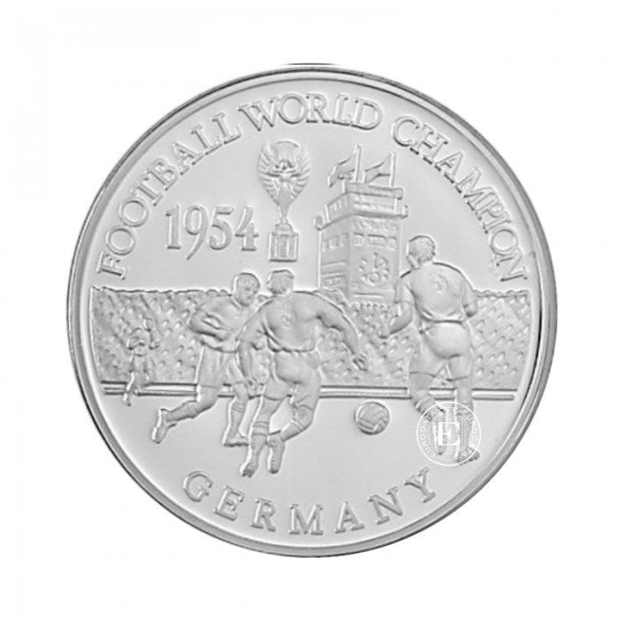 500 kvačų (15 g) sidabrinė moneta 5th Football World Cup - 1954 German, Zambija 2001