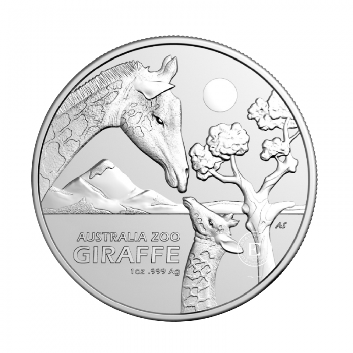 1 oz (31.10 g) sidabrinė moneta Australia Zoo - Žirafa, Australija 2024