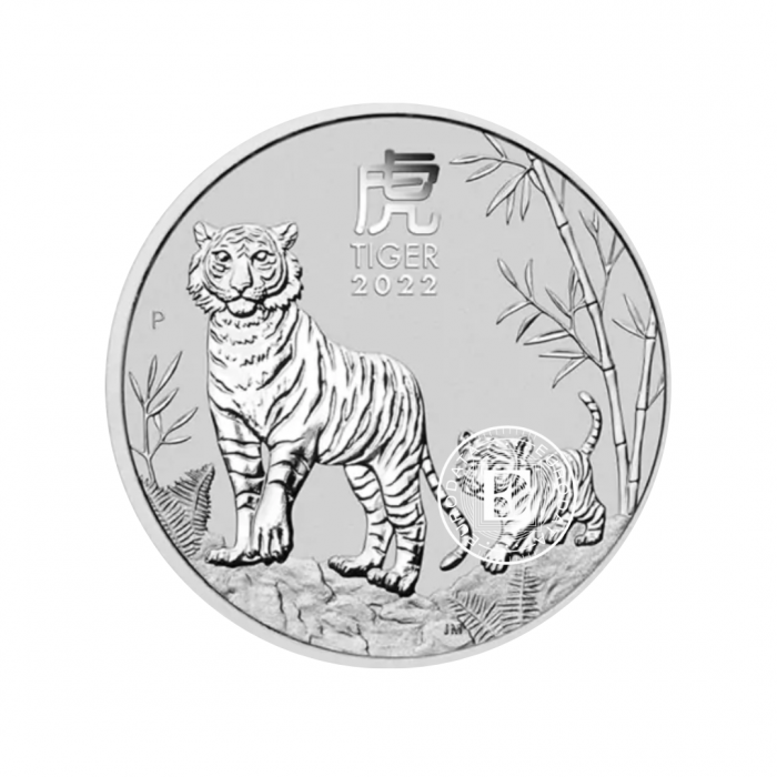 5 oz (155.50 g) pièce d'argent Lunar III - Tiger, Australie 2022