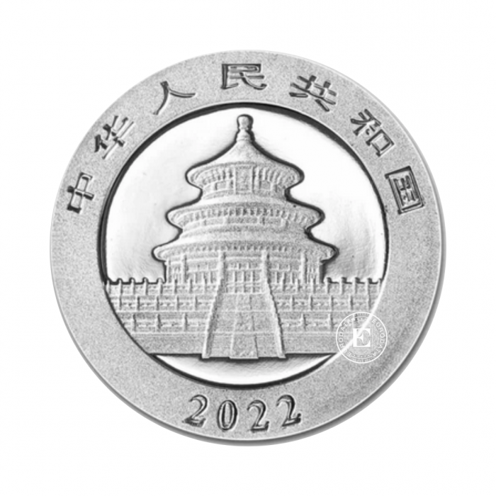 1 g Platinmünze auf der Karte Panda, China 2022 (mit Zertifikat)