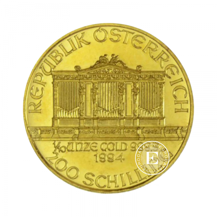 1/10 oz (3.11 g) auksinė moneta Vienos Filharmonija, Austrija 1989-2001