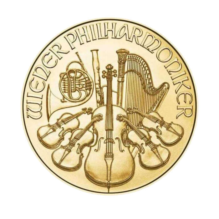 1/25 oz (1.24 g) złota moneta Philharmoniker, Austria 2022