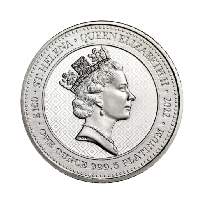 1 oz (31.10 g) platininė moneta Karalienės dorybės - Tiesa, Saint Helena 2022