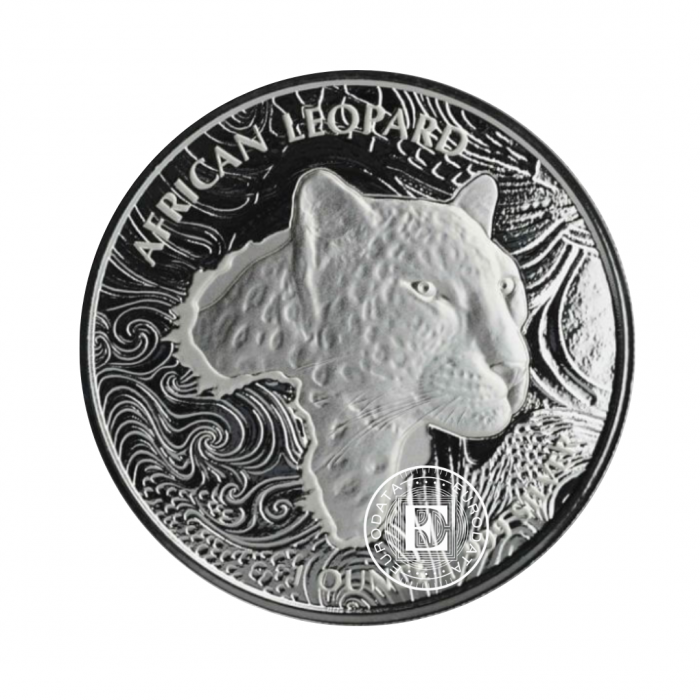 1 oz (31.10 g) sidabrinė moneta Leopard, Ganos Respublika 2019