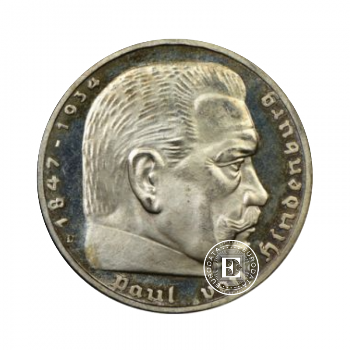 5 marks silbermünze Reichsmark, Deutschland (1933 - 1939)