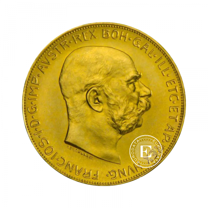 100 kronen (33.87 g) goldmünze, Österreich 1915, Restrike