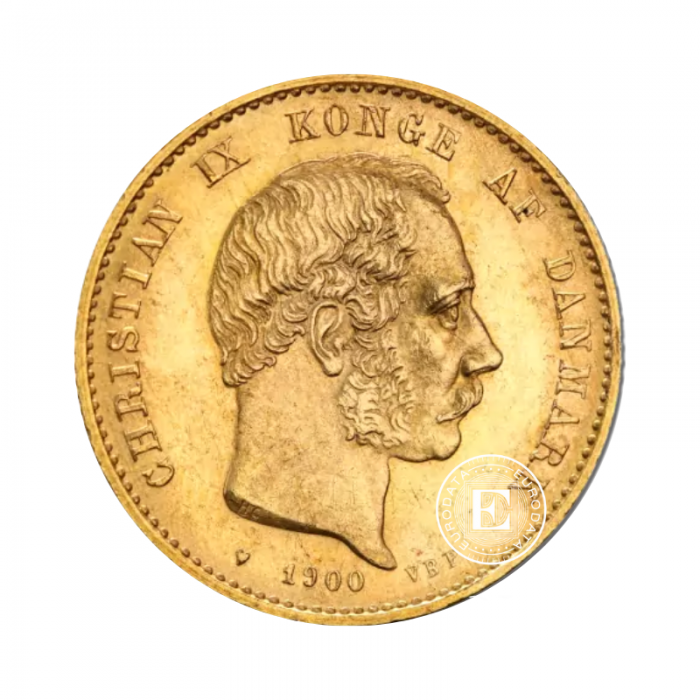 20 kronen (8.06 g) goldmünze Christian IX, Dänemark 1863-1906