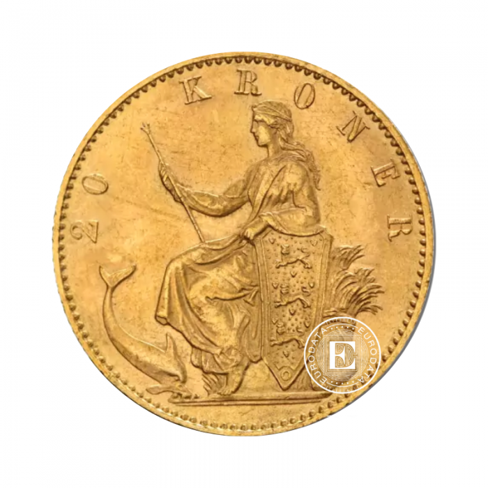 20 kronen (8.06 g) goldmünze Christian IX, Dänemark 1863-1906