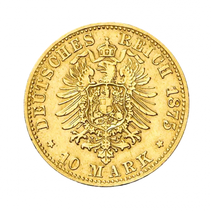 3.98 g auksinė moneta 10 markių Albert Konig von Sachsen, Vokietija 1872-1915