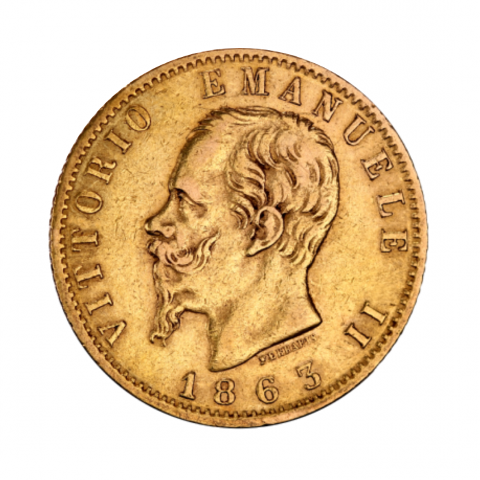 5.81 g auksinė moneta 20 lirų Vittorio Emanuele II, Italija 1861-1878