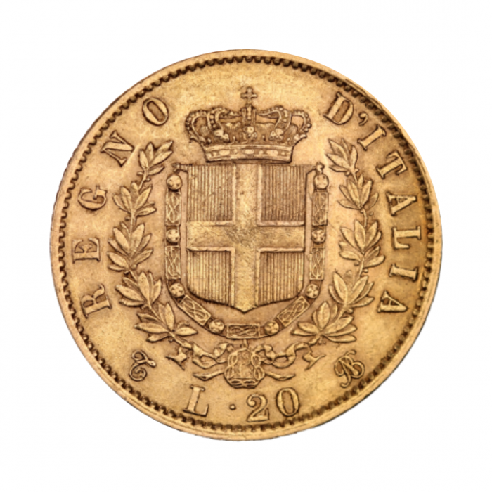 5.81 g auksinė moneta 20 lirų Vittorio Emanuele II, Italija 1861-1878