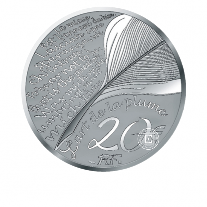 20 Eur (31.10 g) sidabrinė PROOF moneta Molière, Prancūzija 2022 (su sertifikatu)