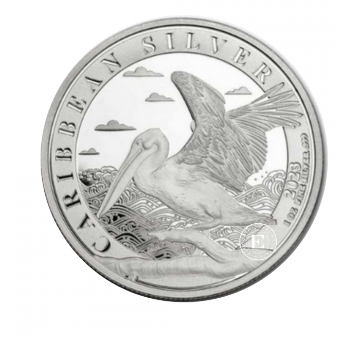 1 oz (31.10 g) sidabrinė moneta Pelikanas, Barbadosas 2023