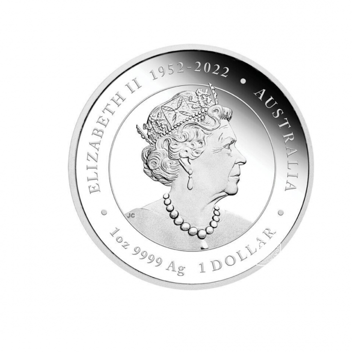 1 oz (31.10 g) srebrna  kolorowa moneta na karcie Lunar III -  Dragon, Australia 2024 (czerwona)