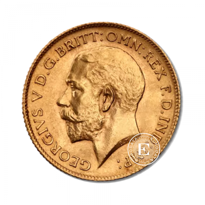 Pusė sovereno (3.66 g) King George V, Didžioji Britanija (atsitiktiniai metai)