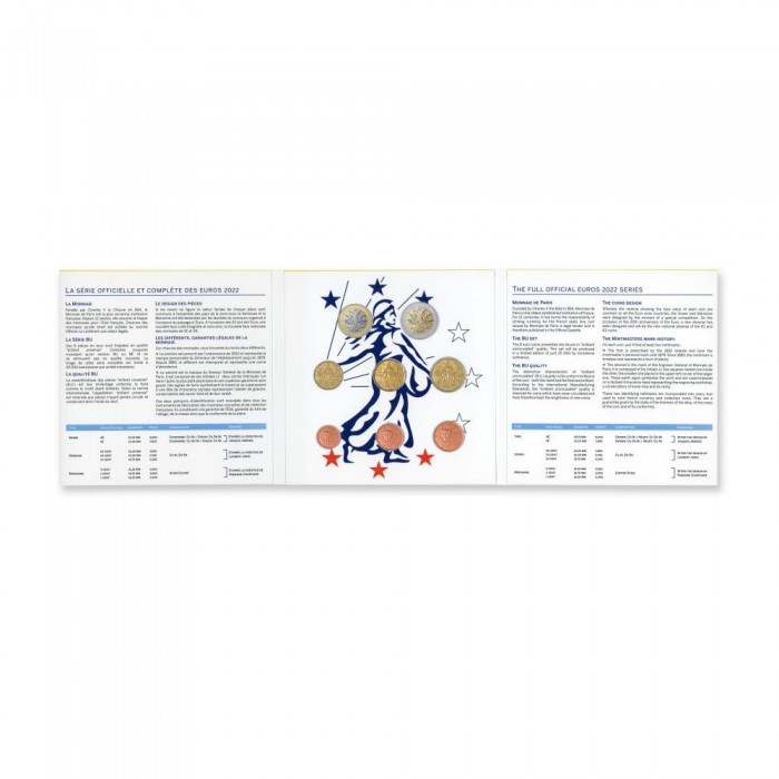 3.88 Eur BU monetų rinkinys, Prancūzija 2022