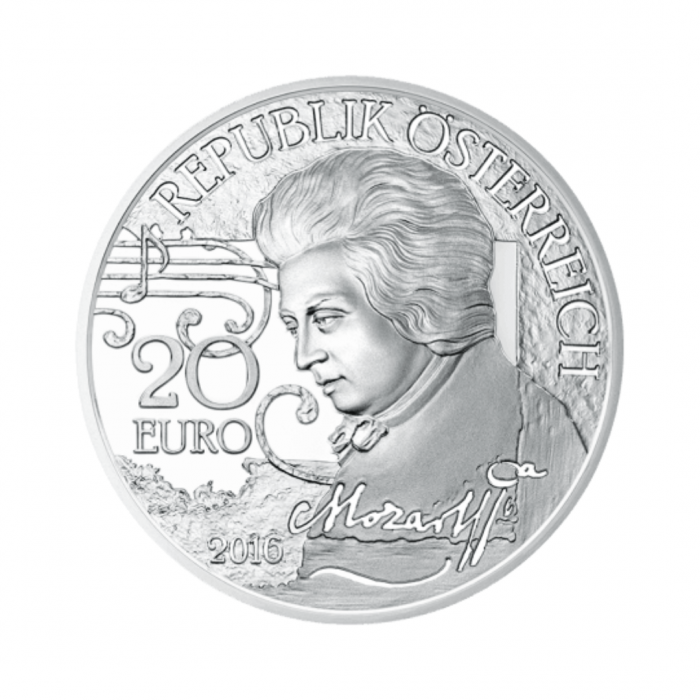 20 euro Mozart silver coins set The Legend Lives On, Austria 2016