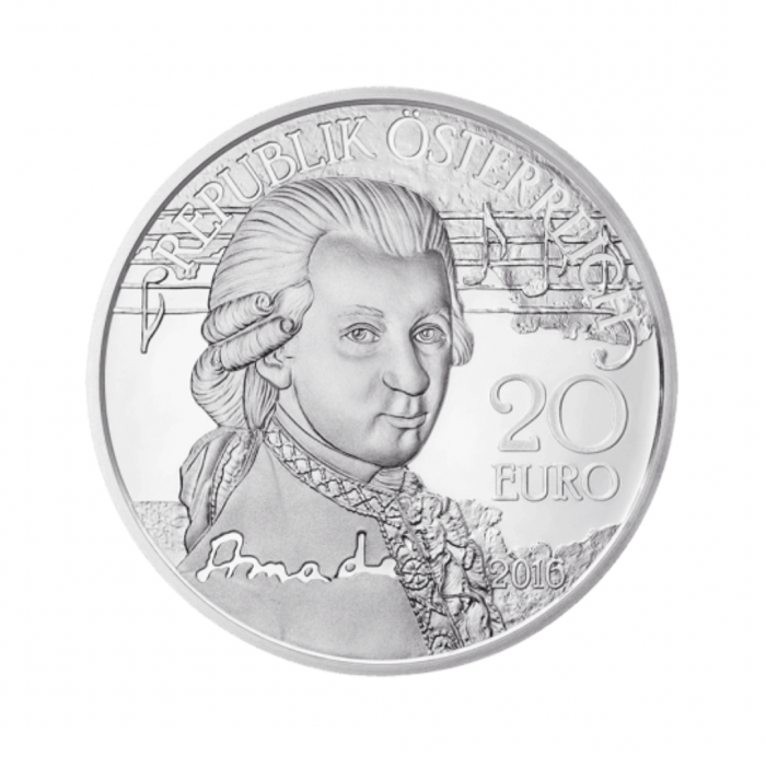 20 euro Mozart silver coins set The Legend Lives On, Austria 2016