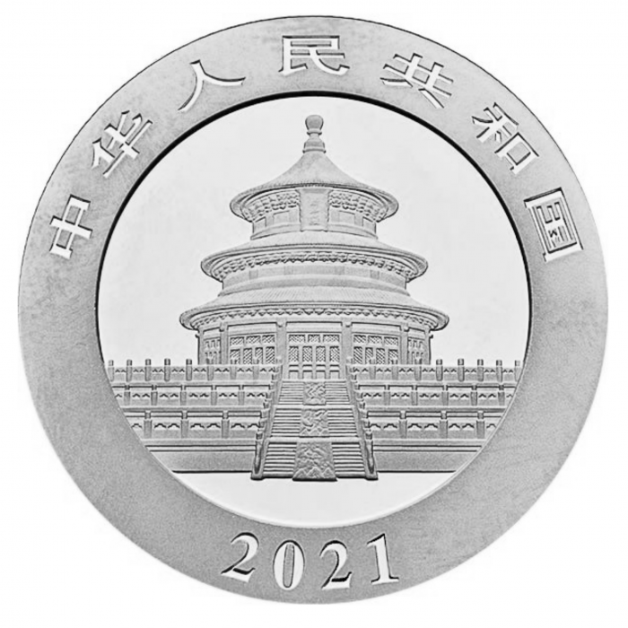 30 g pièce d'argent Panda, Chine 2021