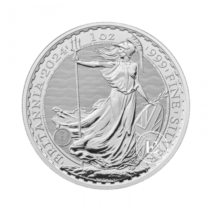 1 oz sidabrinių monetų Britannia, Karalius Charlsas III, Didžioji Britanija 2024 (Tūba)