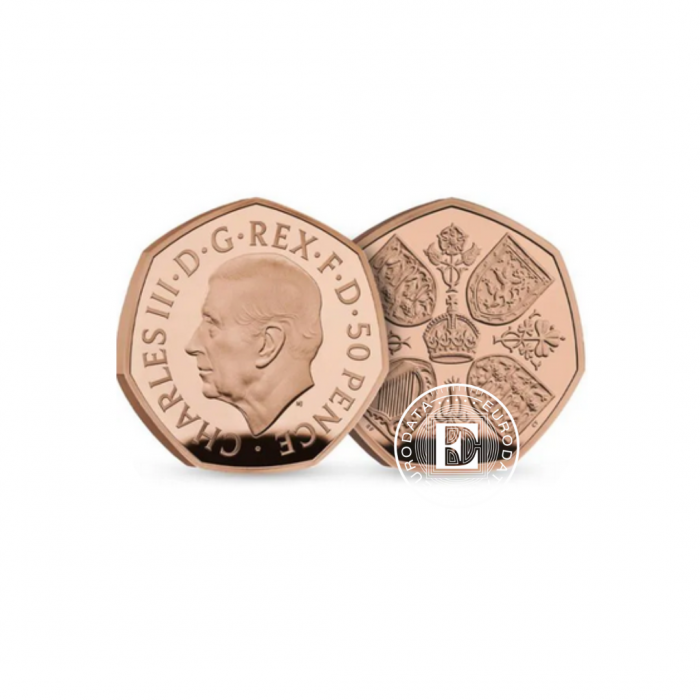 15.50 g auksinė PROOF moneta Karalienė Elžbieta II, Didžioji Britanija 2022 (su sertifikatu)