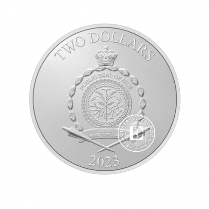 1 oz (31.10 g) sidabrinė moneta Triušio metai, Niujė 2023