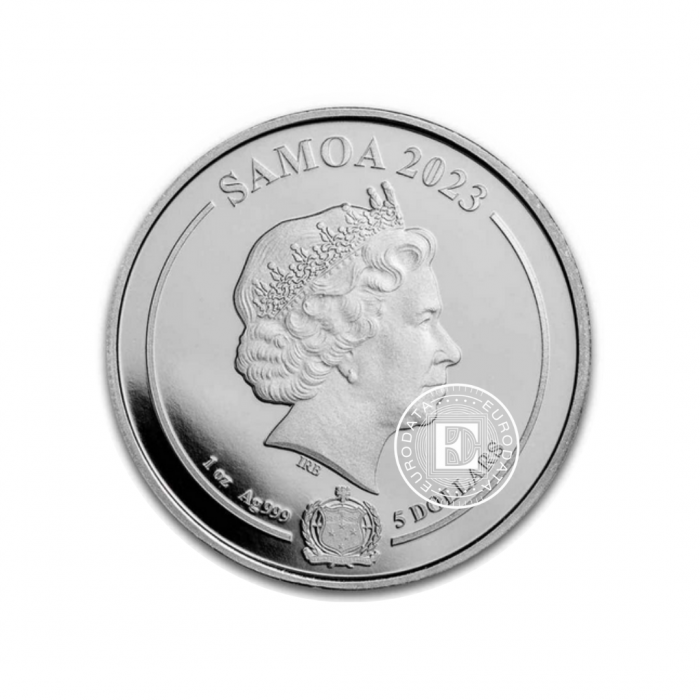 1 oz (31.10 g) sidabrinė spalvota moneta kortelėje DC Comics Flash, Samoa 2023