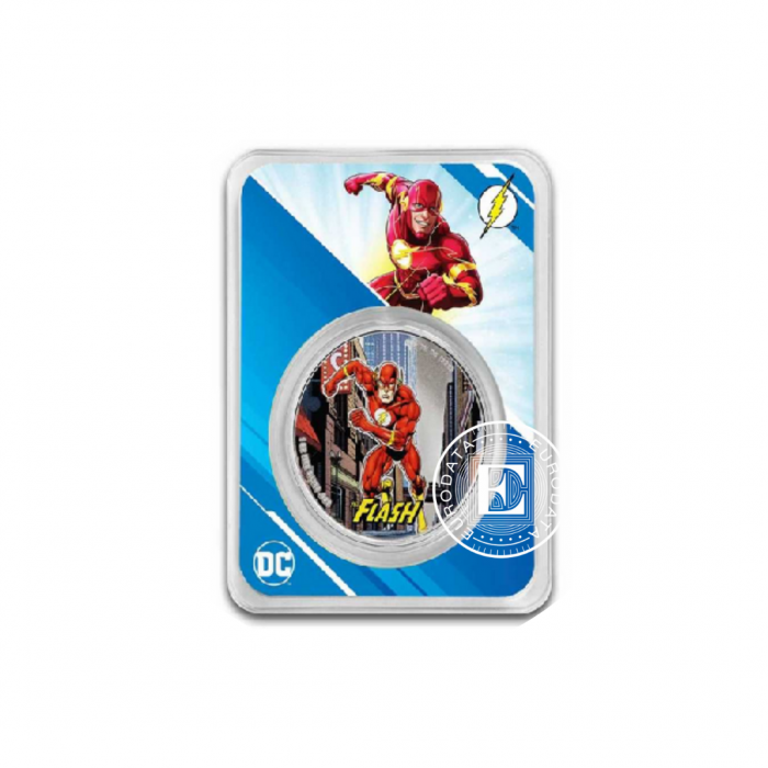 1 oz (31.10 g) sidabrinė spalvota moneta kortelėje DC Comics Flash, Samoa 2023