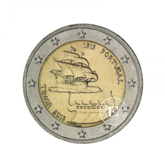 2 Eur moneta 500 lat od pierwszego kontaktu z Timorem, Portugalia 2015