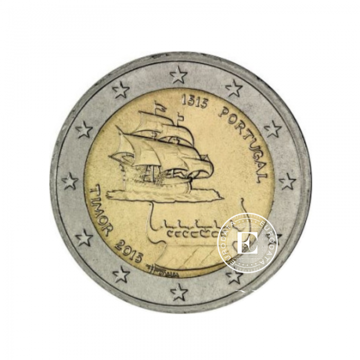 2 Eur coin 500 years since the first contact with Timor, Portugal 2015