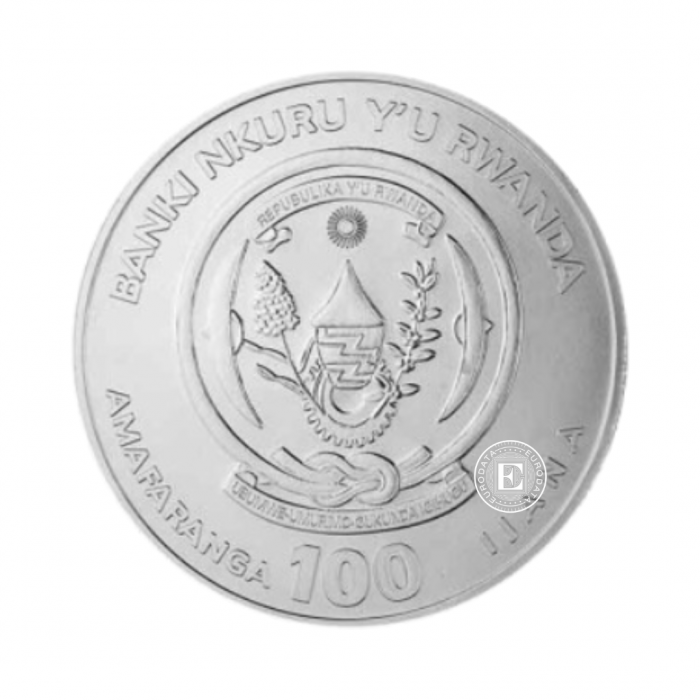 1oz (31.10 g) Platinmünze Year of rabbit, Ruanda 2023