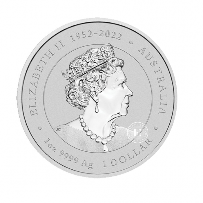 1 oz (31.10 g) sidabrinė spalvota moneta kortelėje Lunar III -  Drakono metai, Australija 2024 (violetinis)
