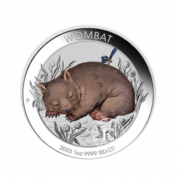 1 oz (31.10 g) silver colored coin Wombat, Australia 2023